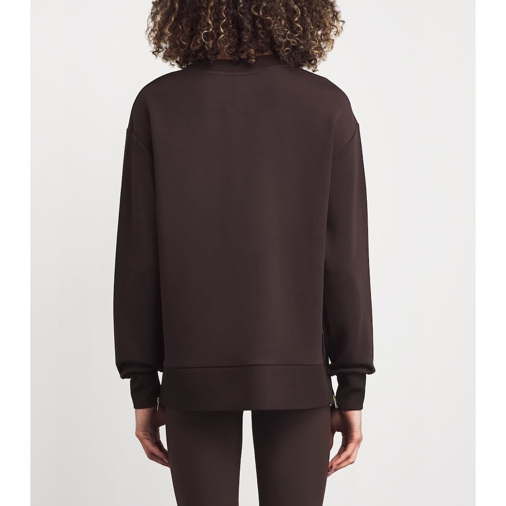 Varley Gabriella DoubleSoft Crewneck Sweatshirt Chocolate Brown XS Cozy - Picture 2 of 11